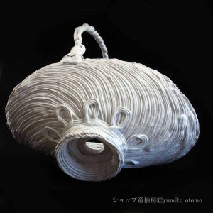 画像2: 綱木紋・鉢・くらまL・オフホワイト〜ライトグレー