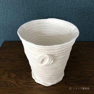 画像2: 綱木紋・鉢・丸鉢B横巻・オフホワイト〜ライトグレー