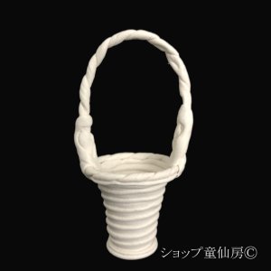 画像1: 綱木紋・鉢・ティーブーケ・オフホワイト〜ライトグレー