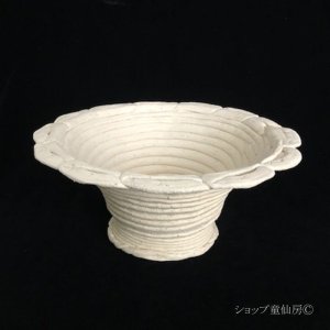 画像1: 綱木紋・鉢・はなまる・オフホワイト~ライトグレー　