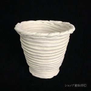 画像1: 綱木紋・鉢・丸鉢横巻S・オフホワイト〜ライトグレー