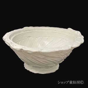 画像1: 綱木紋・鉢・ハイジL取手なし・オフホワイト〜ライトグレー