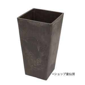 画像1: 樹脂鉢・ステータススクエアポット46・ブラック