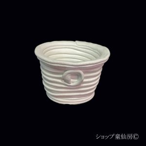 画像1: 綱木紋・鉢・ハミング・オフホワイト〜ライトグレー
