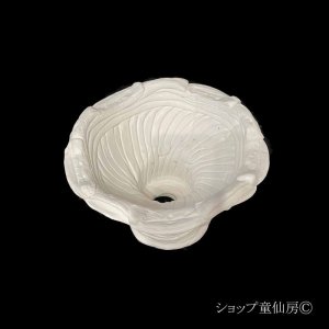 画像2: 綱木紋・鉢・キノコ鉢・オフホワイト〜ライトグレー
