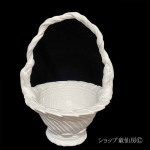 画像1: 綱木紋・鉢・ボール鉢ワンハンド・ホワイト