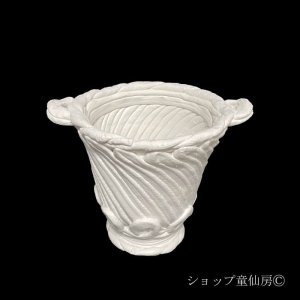 画像2: 綱木紋・鉢・ワインポットM・オフホワイト〜ライトグレー
