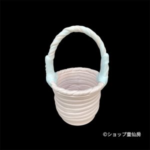 画像1: 綱木紋・鉢・花器三段・ピンクブルー持ち手つき