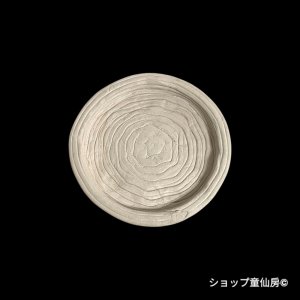 画像1: 綱木紋・鉢・鉢受皿丸・オフホワイト